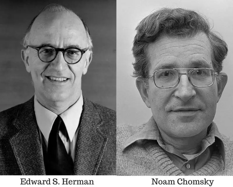 Founders of Propaganda Model of Communication - Edward S. Herman and Noam Chomsky.