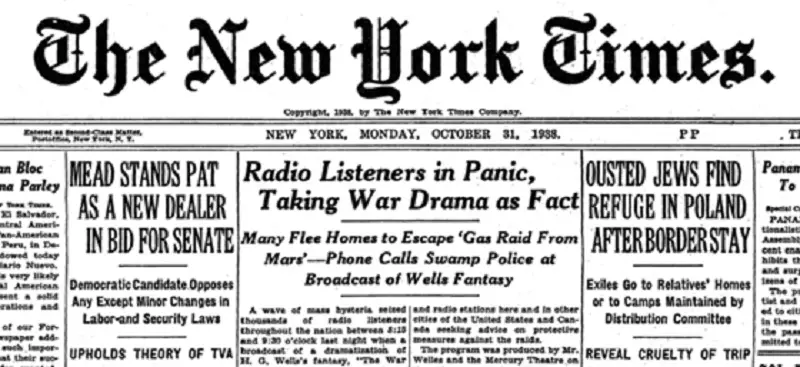 Panic Broadcast of 1938, U.S.